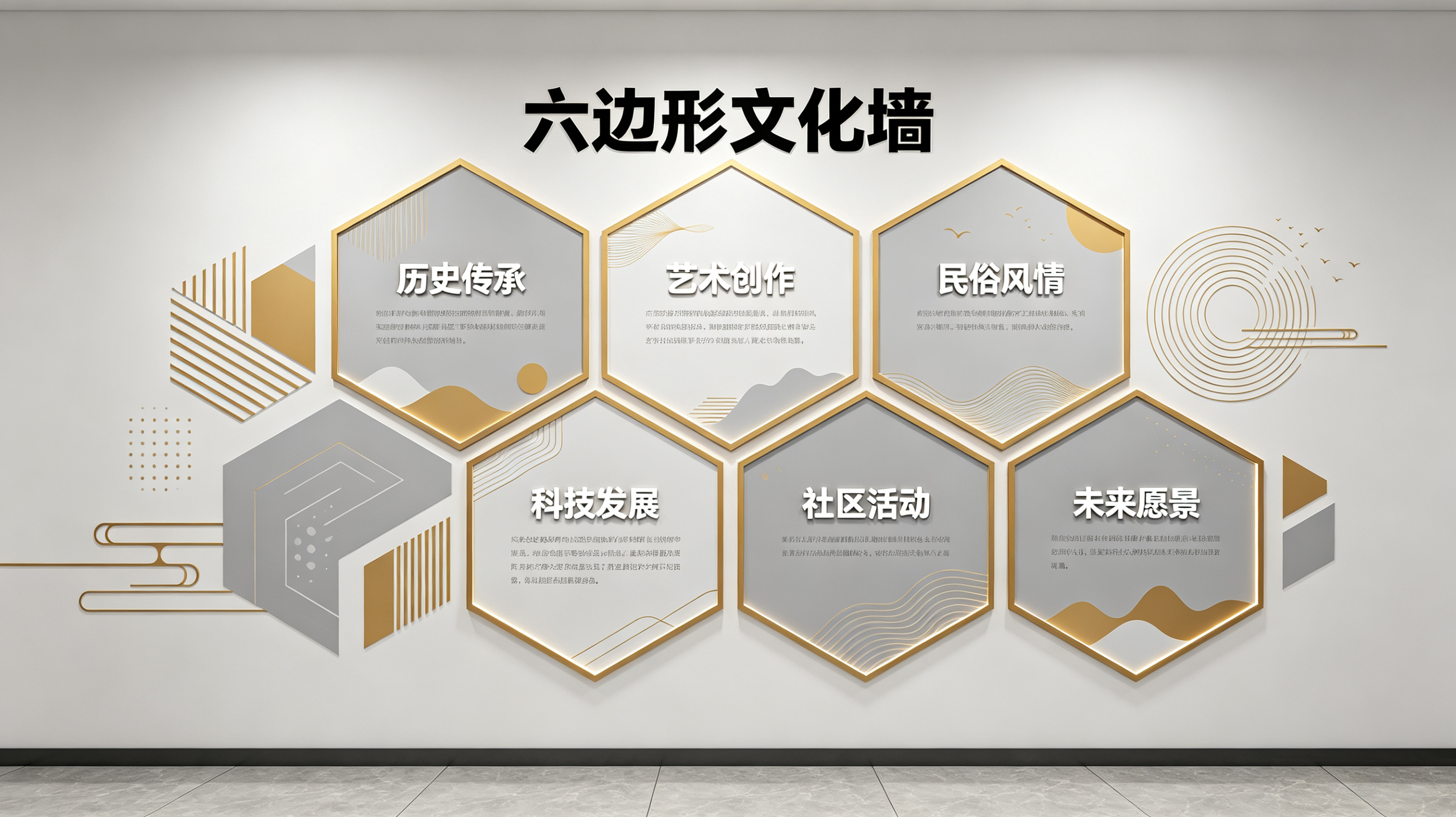 江北企业文化墙 | 六边形信息美学